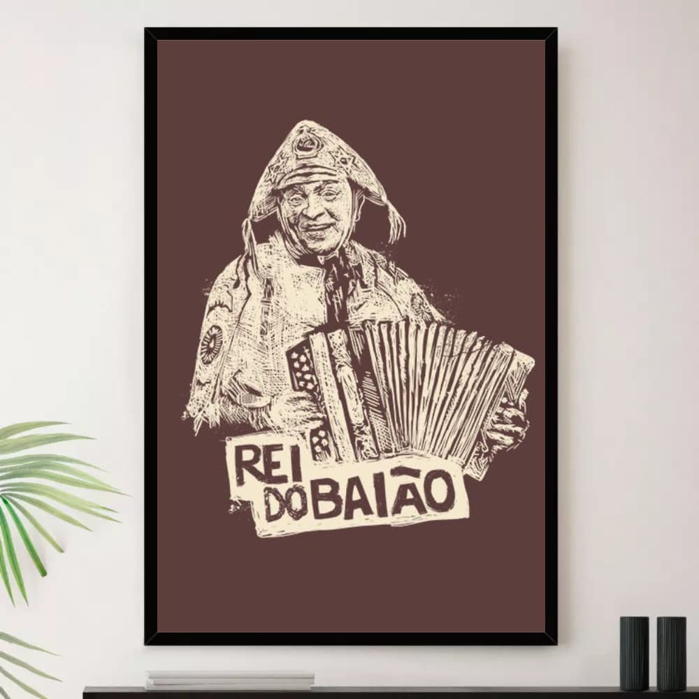 Quadro Luiz Gonzaga Rei Do Baião Decorativo A4 23x33cm
