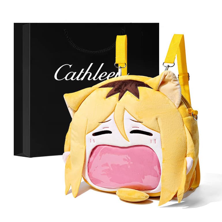 Haikyu!! Mochila de veludo Haikyuu Kozume Kenma, bolsa escolar para guardar bonecas, bolsa transversal de pelúcia Kozume