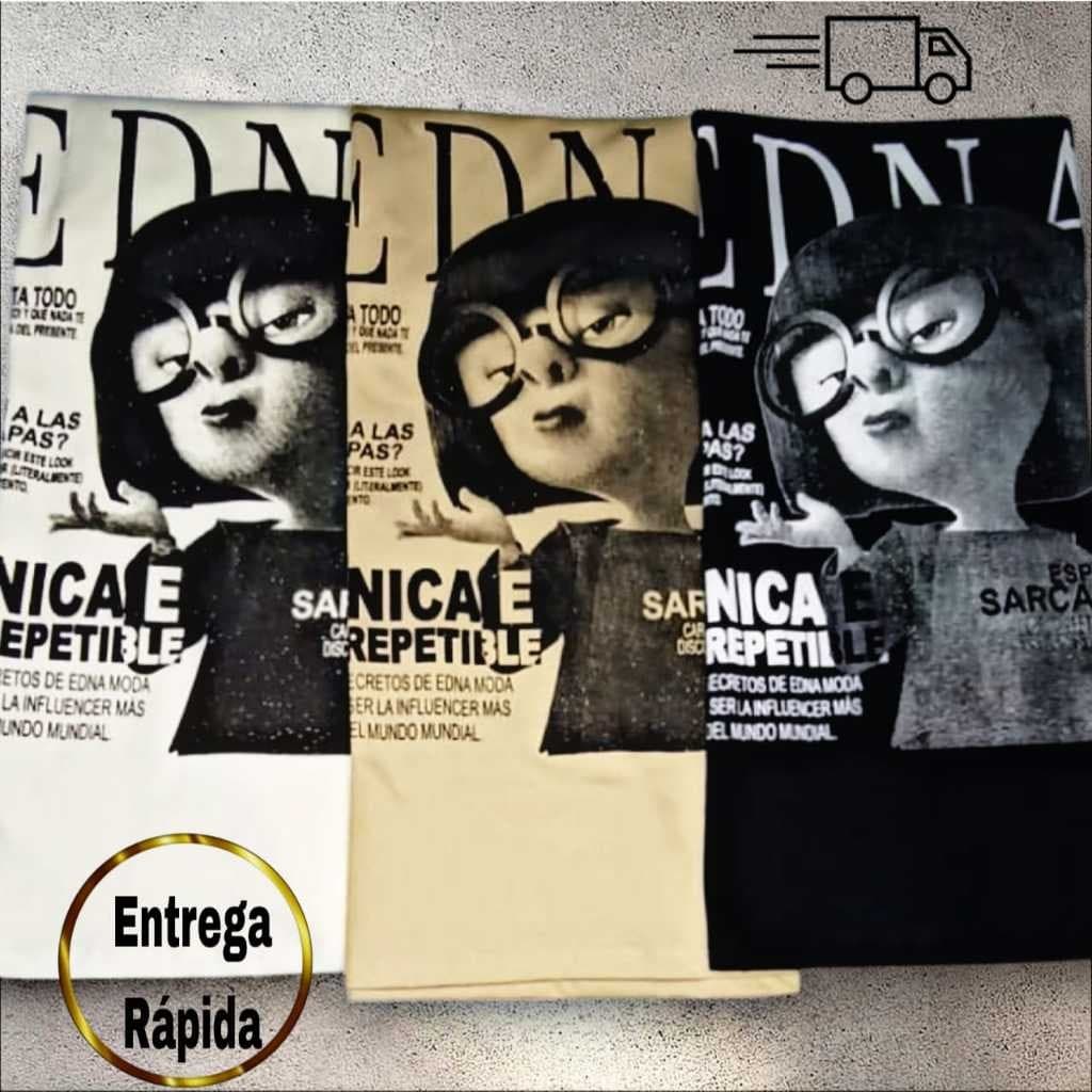 Blusa Feminina Com Estampa Edna Camiseta 100% Algodão