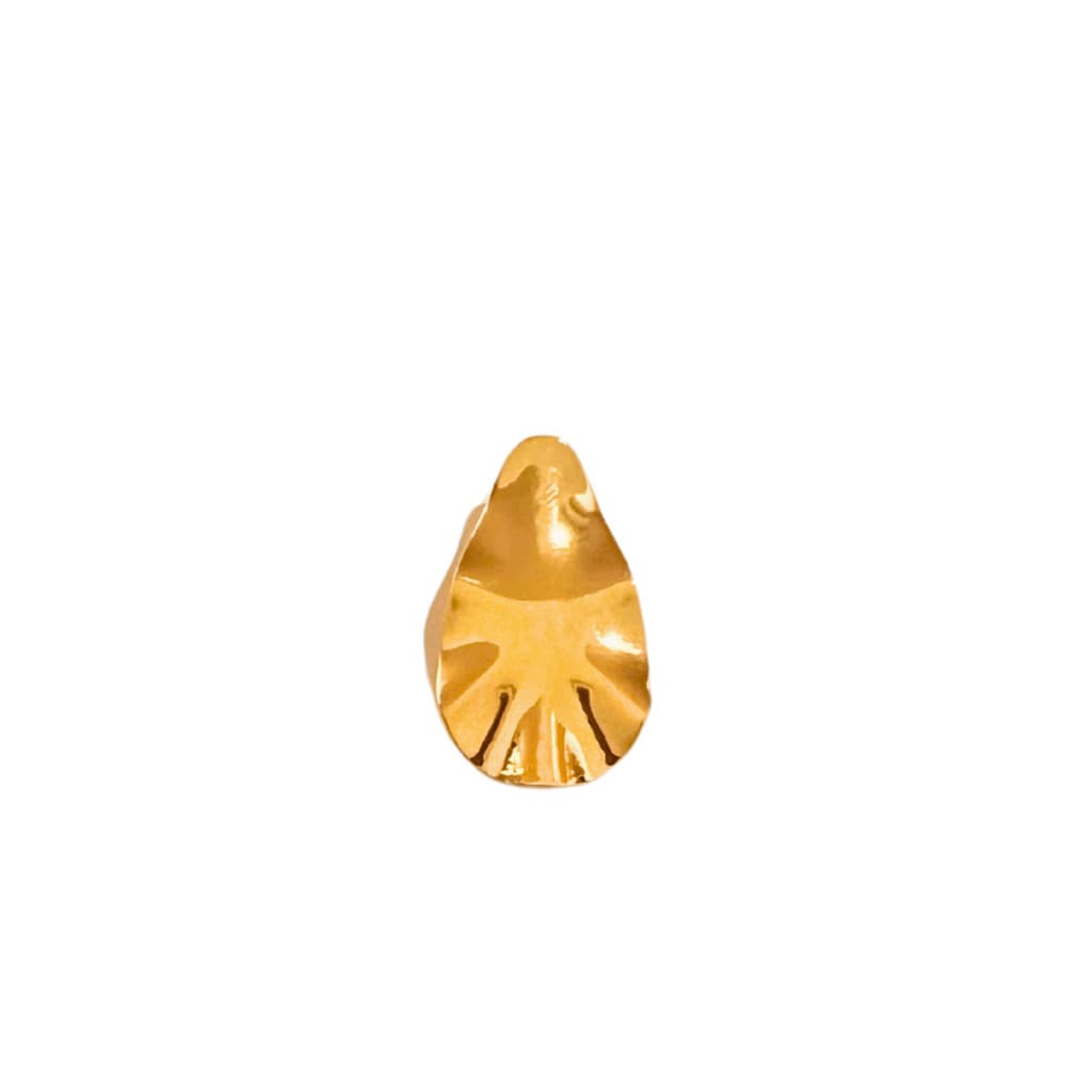 Pingente Feminino Banhado a Ouro 18k Oval Orgânico Semijoia Ciela1,5x2,5 cm