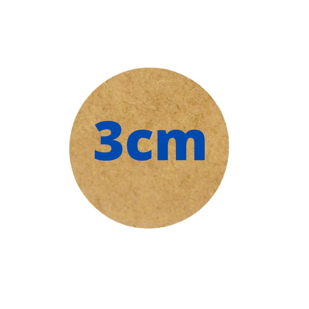 100 Bolachas MDF Redonda Base Circular 3cm MDF 3MM