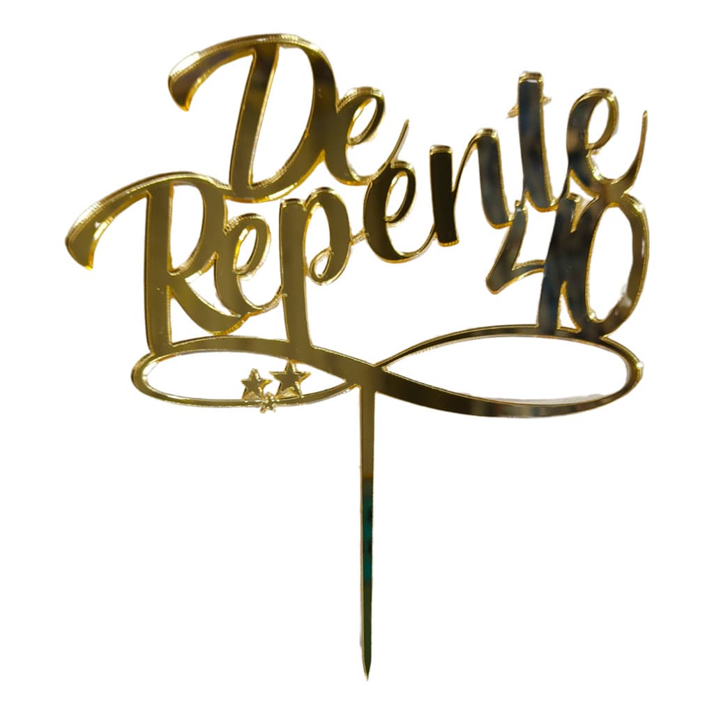 Topo Bolo Topper Acrilico Decoração Festa De Repente 40
