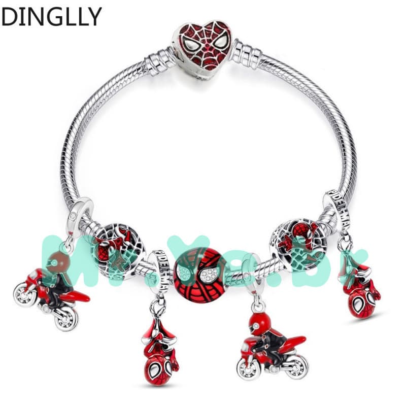 Pulseira de Contas DINGLLY Homem-Aranha de Ferro Feminino