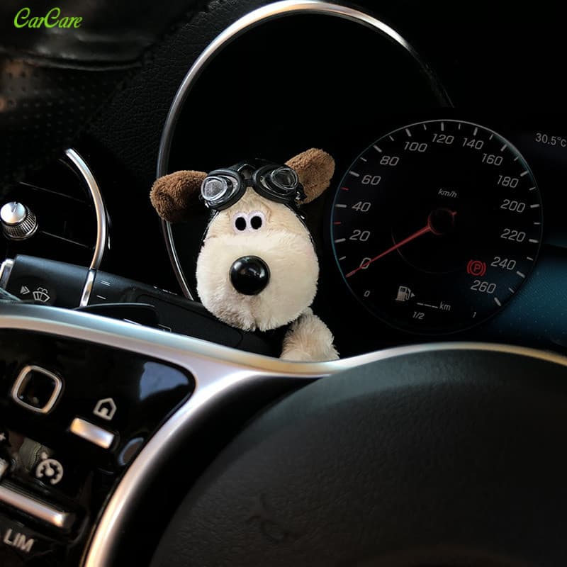 Boneco de Pelúcia Decorativo para Carro, Ornamento de Cachorro Fofo, Decoração para Carro CarCare