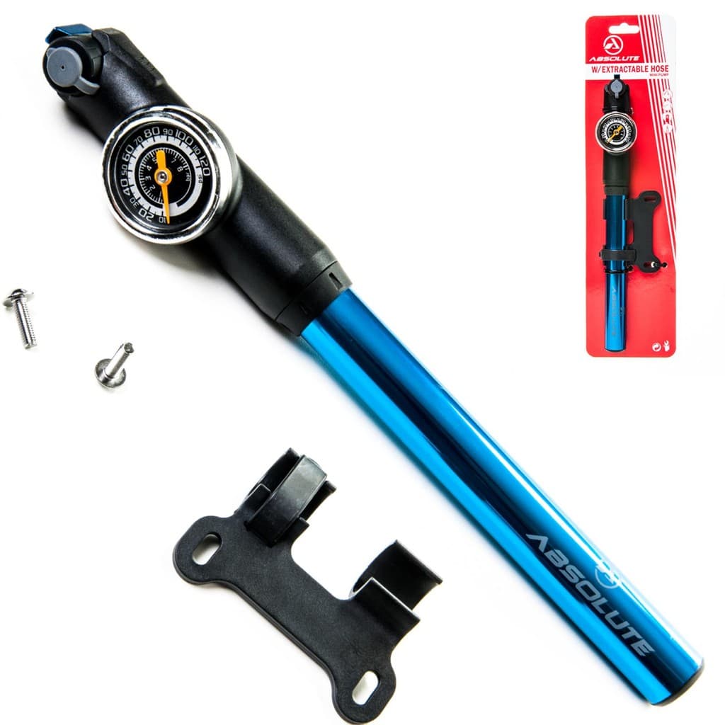 Bomba de Ar Bicicleta Absolute Prime com Manometro Mangueira Mtb Speed Até 120PSI