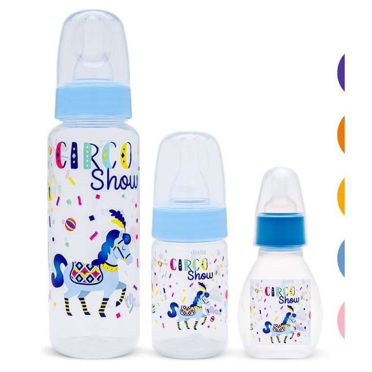 Kit 3 Mamadeiras 240 80 E 50 Ml Bico De Silicone Lolly Nenny