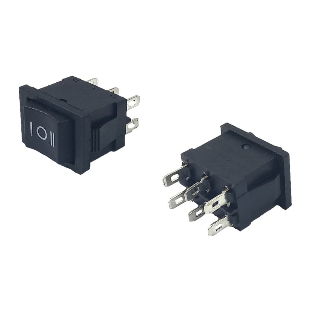 Chave Gangorra ON-OFF-ON 6P Preta KCD1-203-1B