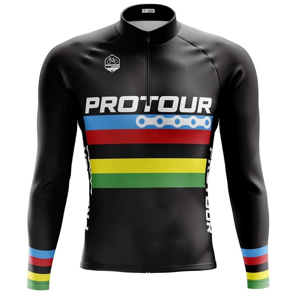 Camisa Ciclismo Camiseta Ciclista Roupa de Ciclismo Masculina Ciclista Manga Longa Pro Tour Uci Preta Com Bolsos UV 50+