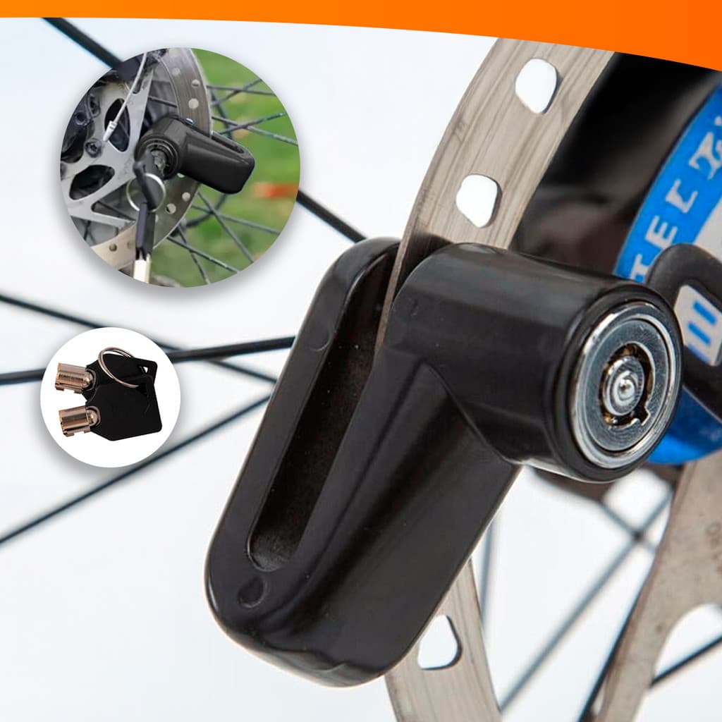 Trava de Disco de Alumínio Antifurto para Bicicletas e Motos