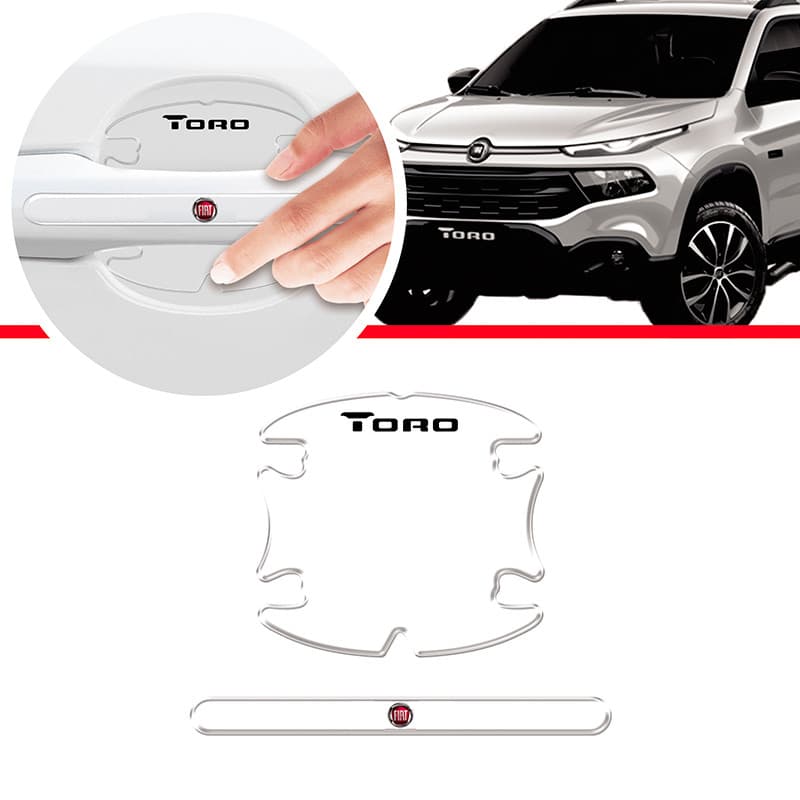 Kit Adesivo Protetor Maçaneta Resinado Fiat Toro 2021 2022