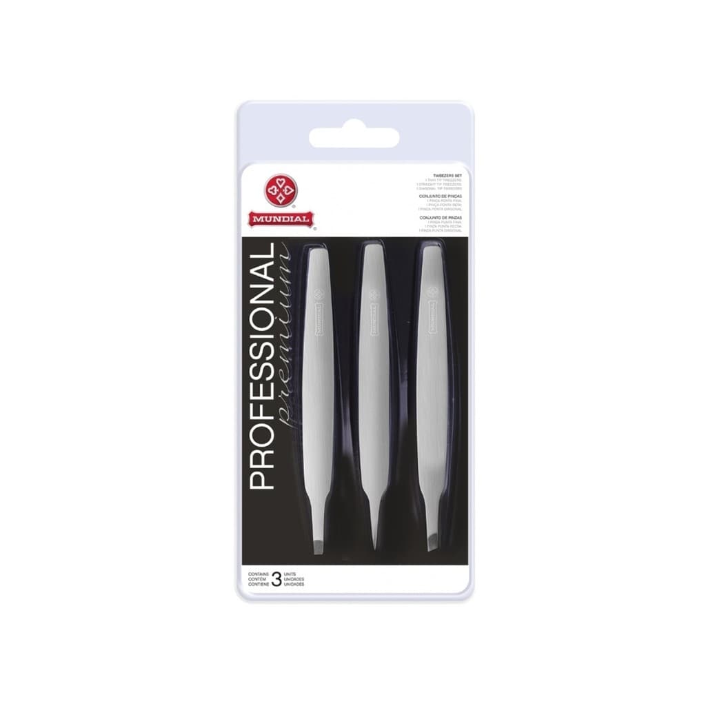 Kit 3 Pinças De Sobrancelha Bc-394 Profissional Aço Mundial