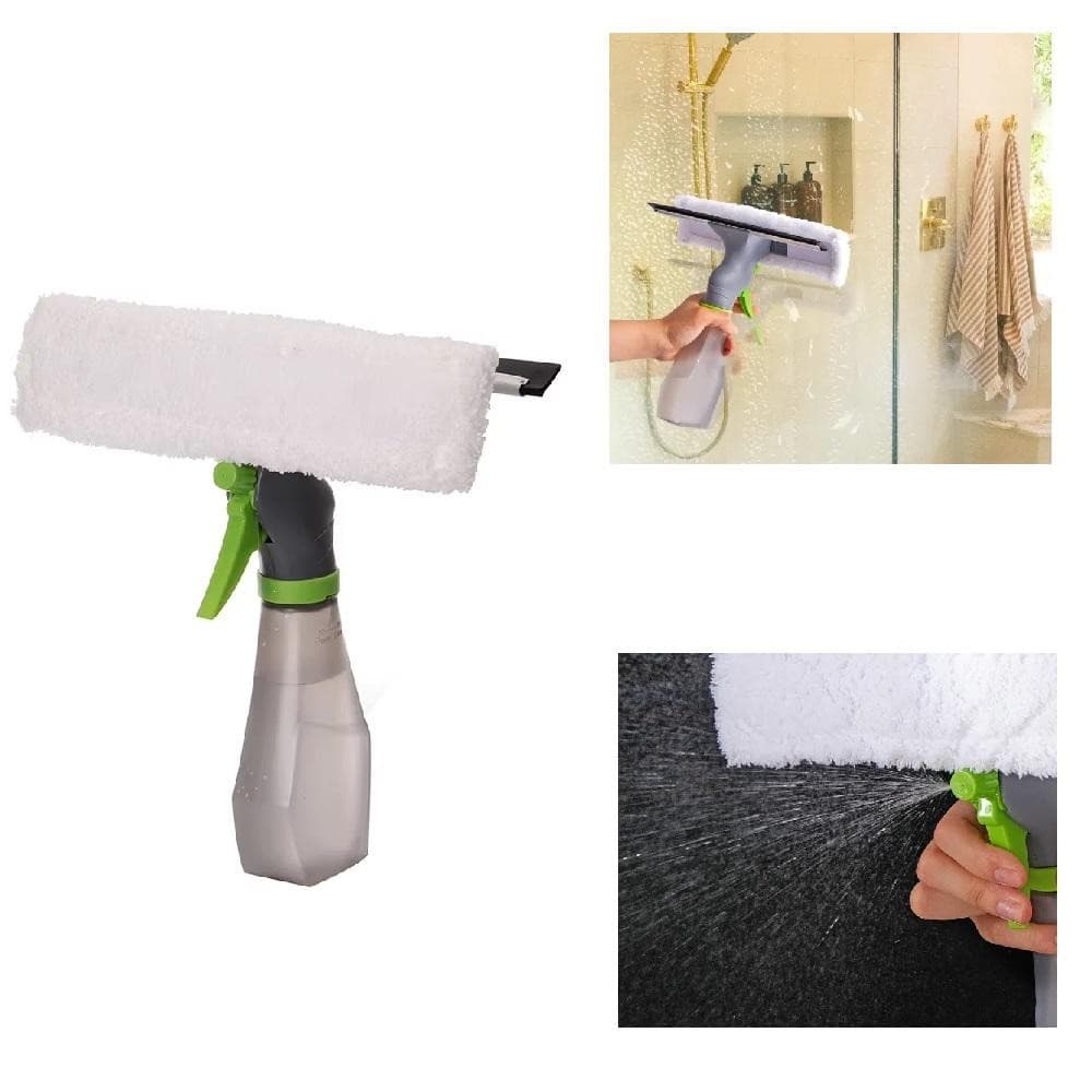 Rodo Mop Spray Com Reservatorio 3 Em 1 Limpa Vidro Janela Box Kit Completo