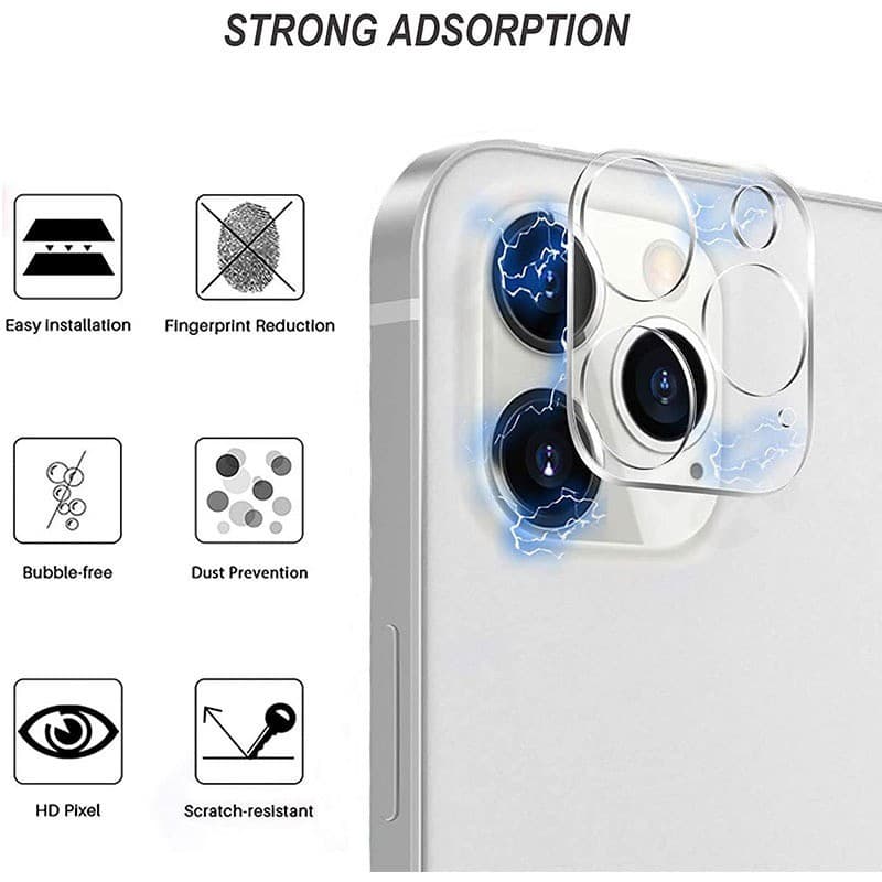 Pelicula para lente de Camera 3D Protetor para iPhone 16/15/14/13/12/11 Pro plus mini Max