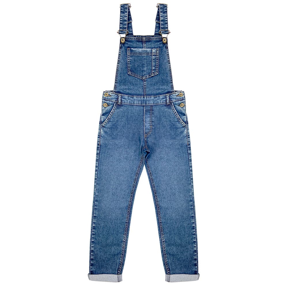 Jardineira Juvenil Look Jeans Calça Jeans