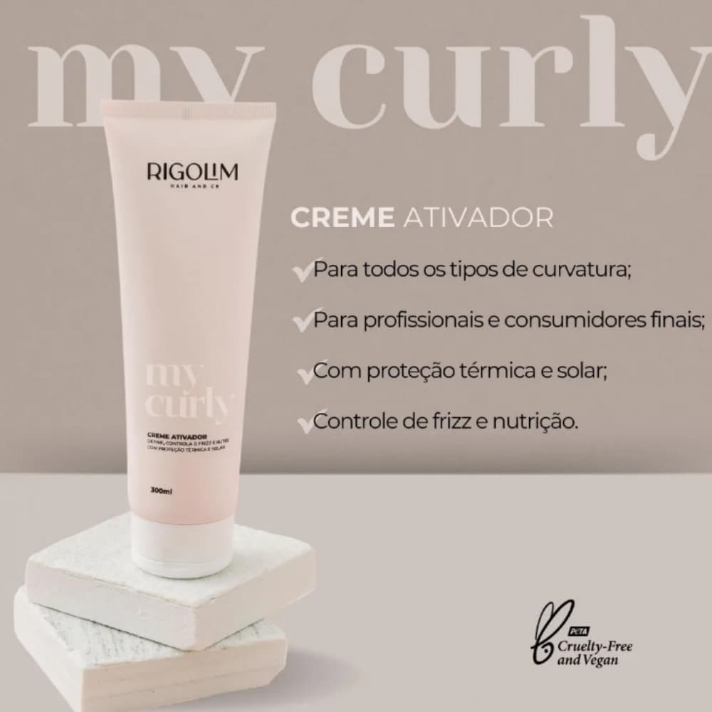 Creme Ativador Modelardor Antifrizz Para Cachos My Curly Rigolim 300ml
