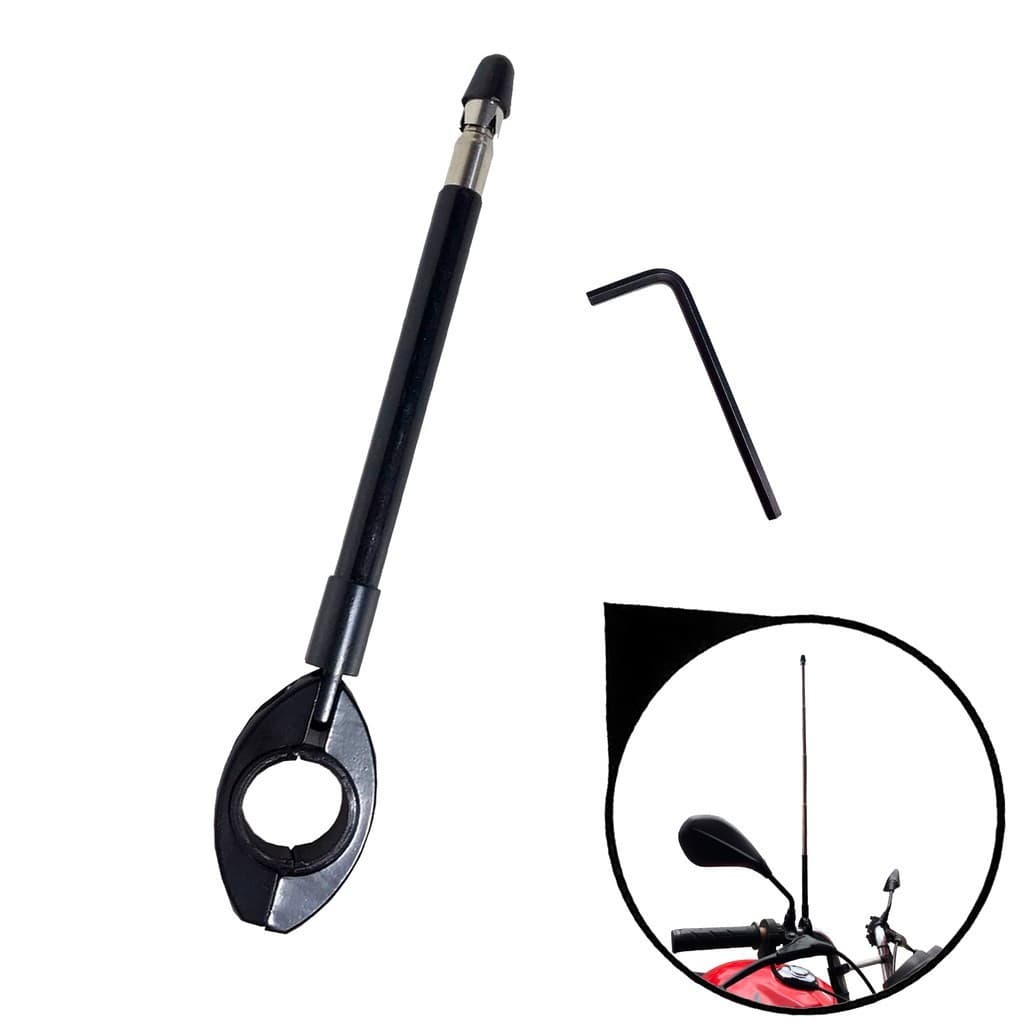 Antena Corta Pipa 6 Estagios Guidao 7/8 Preto Universal Inox