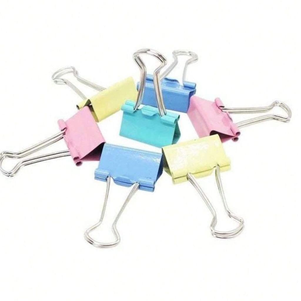 Clips de Papel Grampo Prendedor Cores Variadas Volta as Aulas 18mm 48 Peças