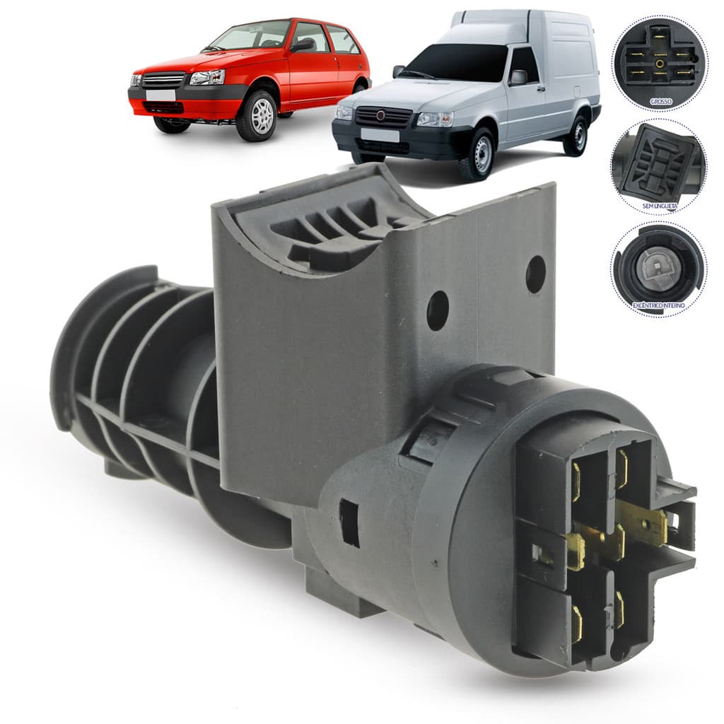 Trava de Direção Com Comutador Fiat Uno Mille Fiorino 2008 2009 2010 2011 2012 2013 Grosso