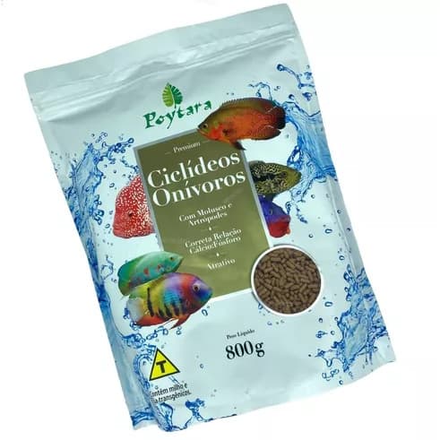 Ração Ciclídeos onívoros Poytara  800gr