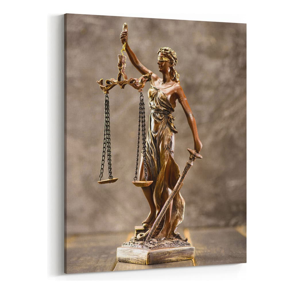 Quadro Decorativo Grande Justiça Balança Bronze Deusa Themis Mosaico Sala Quarto Cozinha Escritório