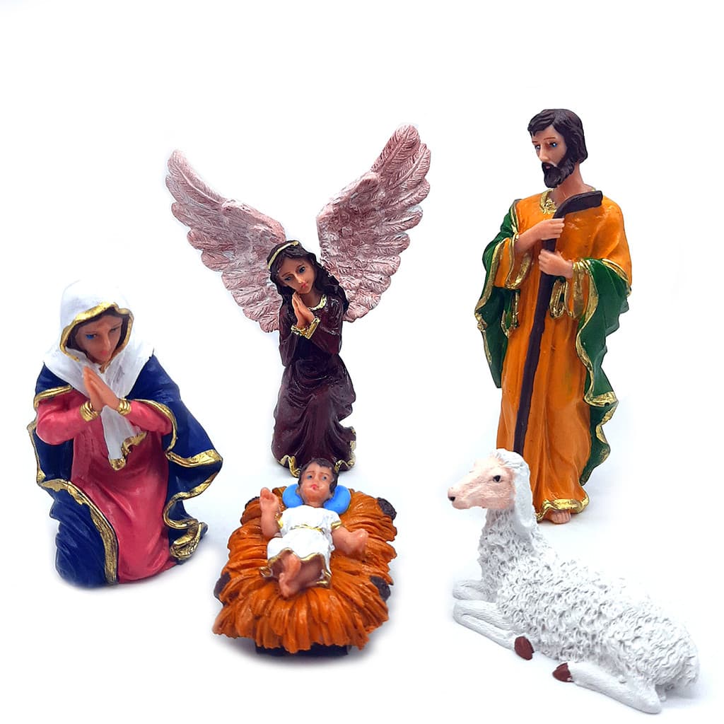 Presépio Em Resina Jesus Na Manjedoura 15 Cm Santa Família Nascimento Jesus figuras para presépio