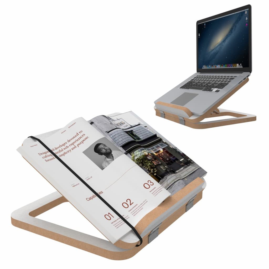 Apoio Livro Notebook Tablet  Apostila Suporte Leitura Ergônomico Branco