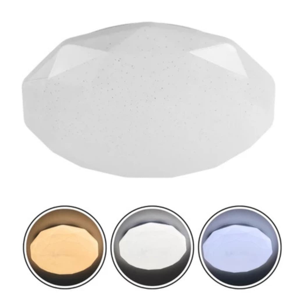 Luminaria Plafon Diament Leitoso Efeito Estrelado 14W