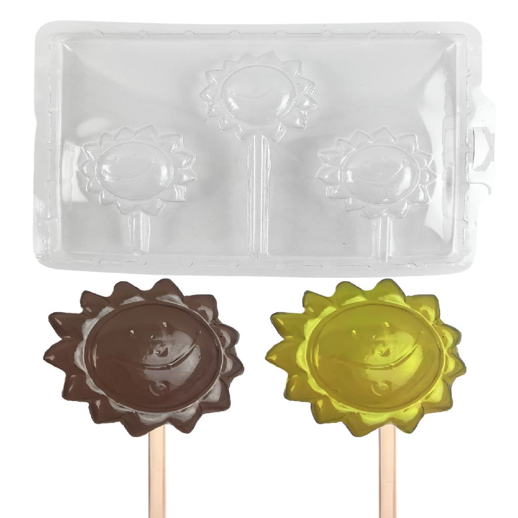10 Forma Simples Pirulito Smile Sol Molde para Chocolate Solzinho Fofo Infantil Decoração Mesa