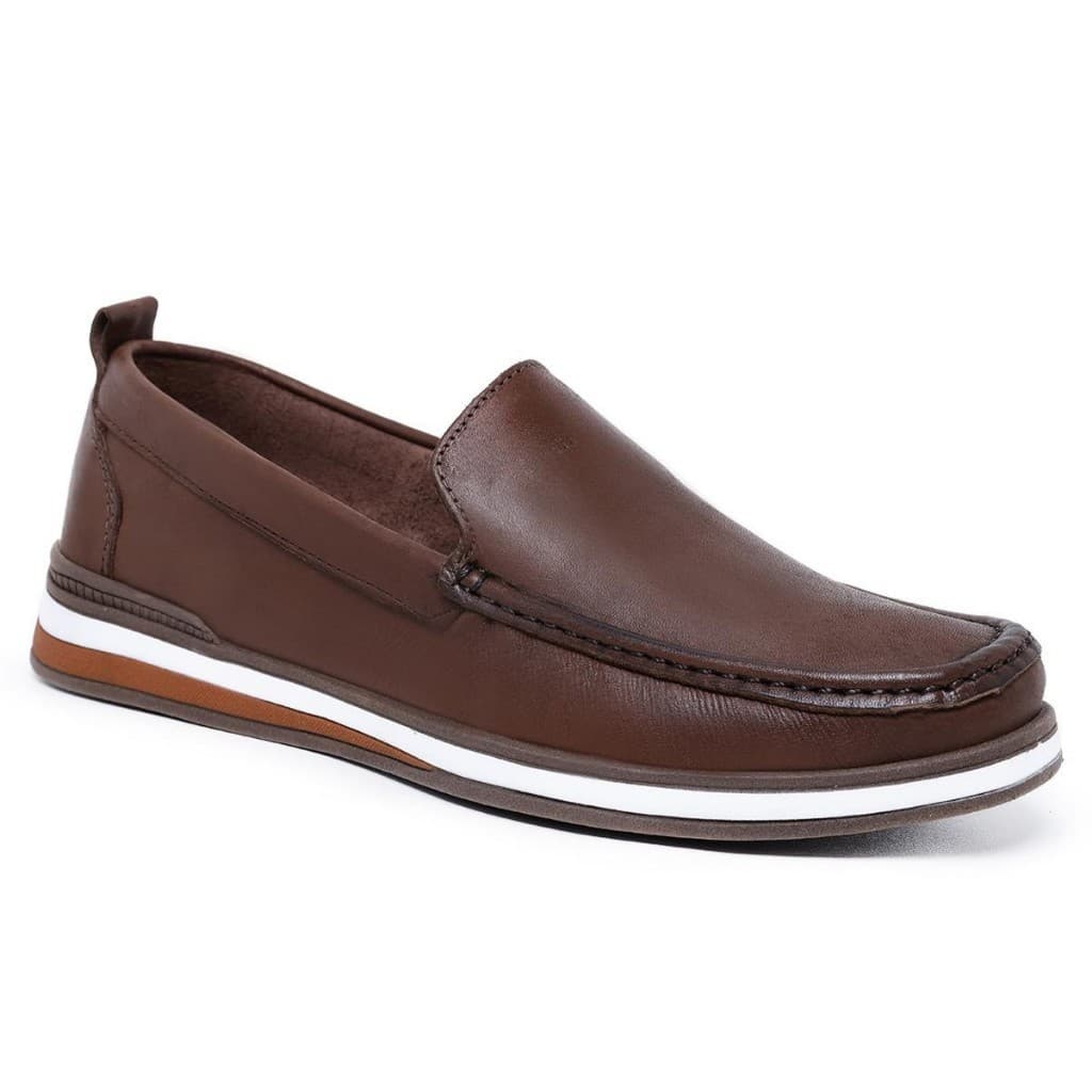 Mocassim bicolor Casual Masculino Urbano Atemporal em Couro Legítimo