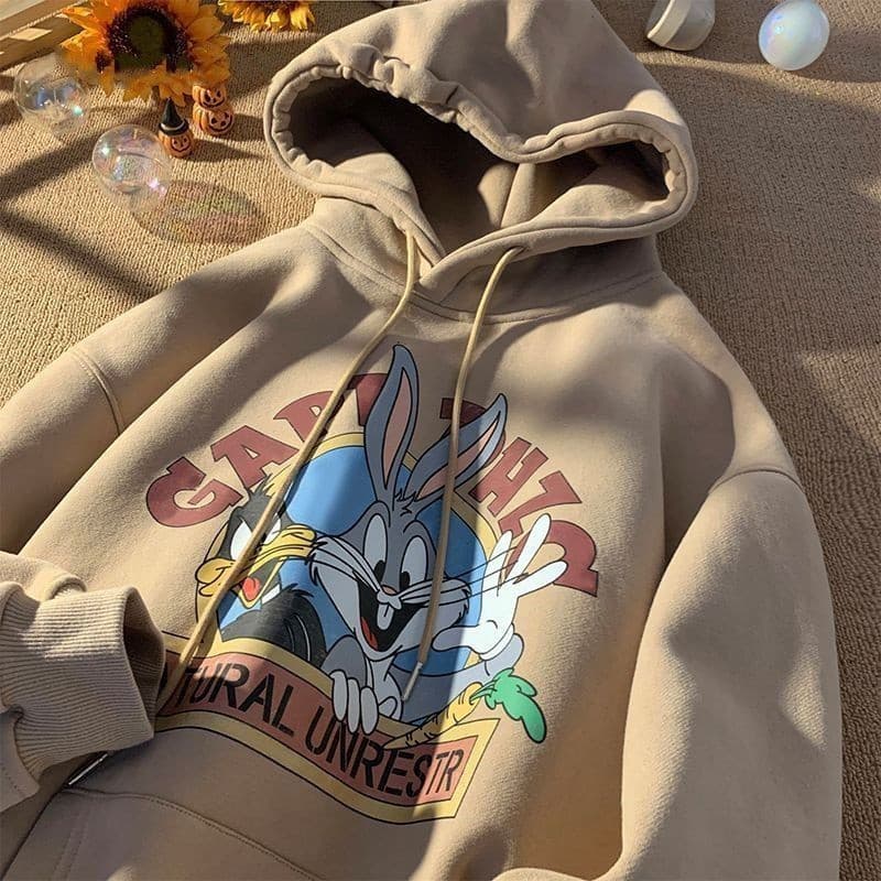 Blusão com Capuz De Inverno Com Solto Estilo Retro Universitário Americano De Manga Longa Hoodie