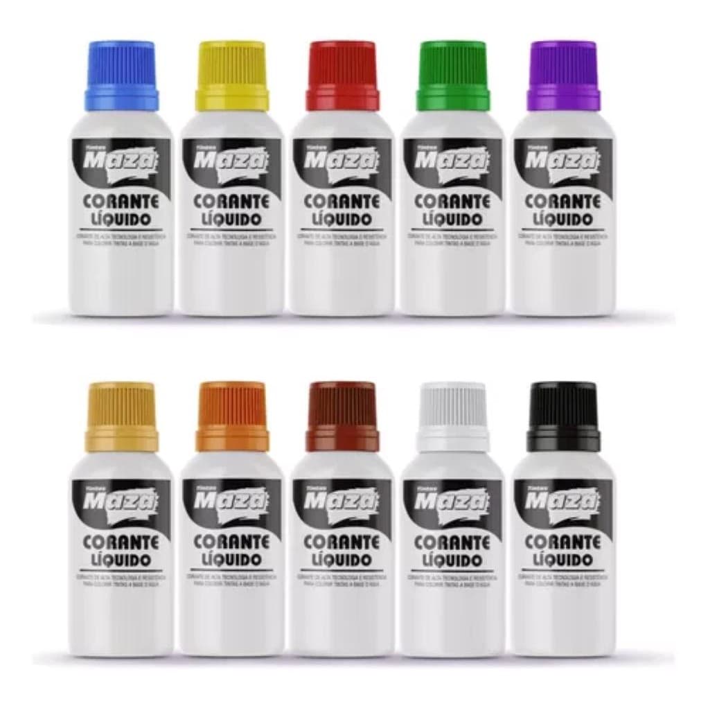 CORANTE LIQUIDO BISNAGA 50ML PIGMENTO PARA TINTA DE PAREDE MAZA CORES - KIT COM 5 UNIDADES