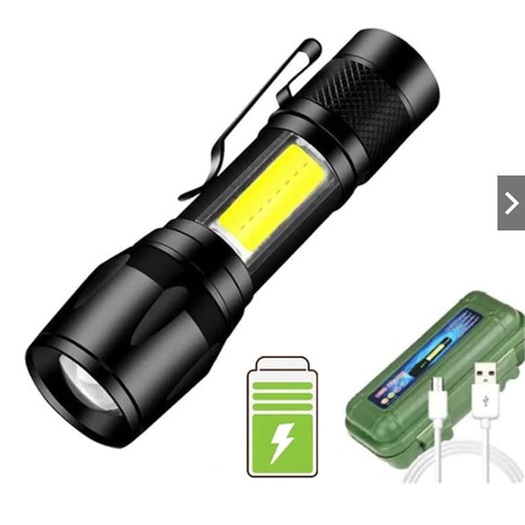 Lanterna tática recarregável mini Com Led E Zoom Recarregável Usb Lanterna De Mao 535