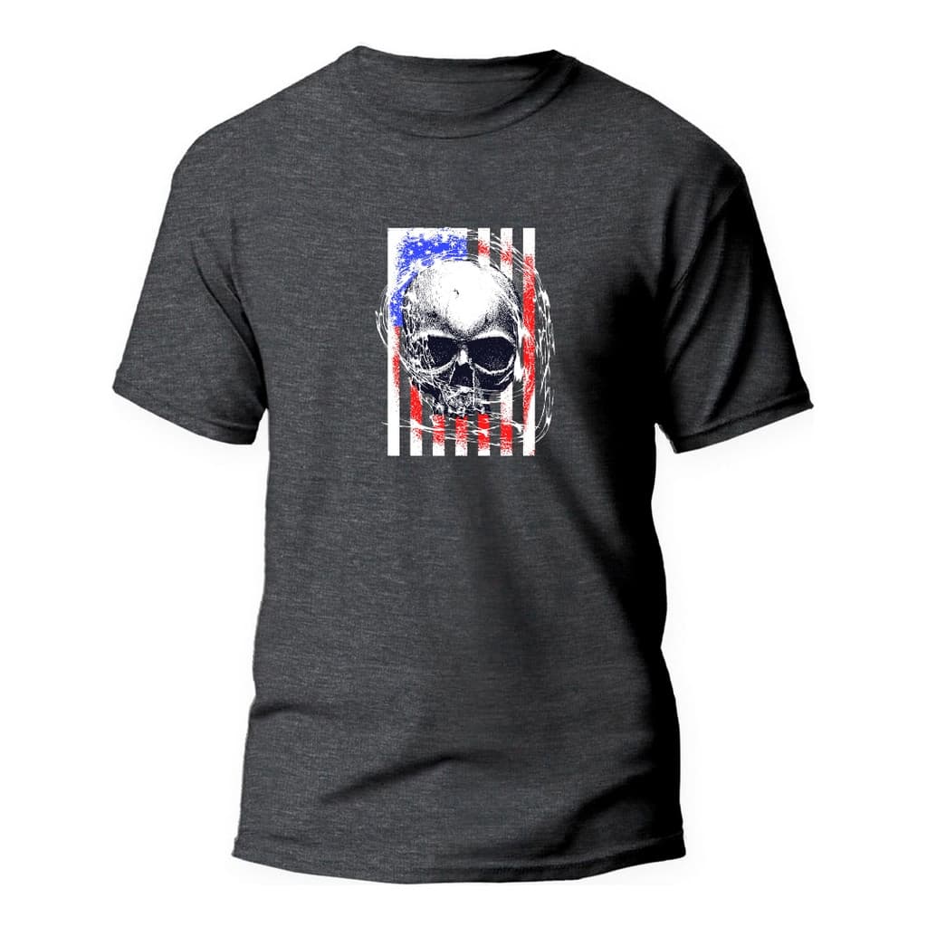 Camiseta Algodão Premium Básica Estampa Digital Caveira Dtf