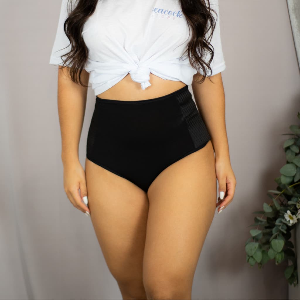 Kit 2 Calcinhas Cinta Modeladora Cós Alto Compressora Segura Barriga