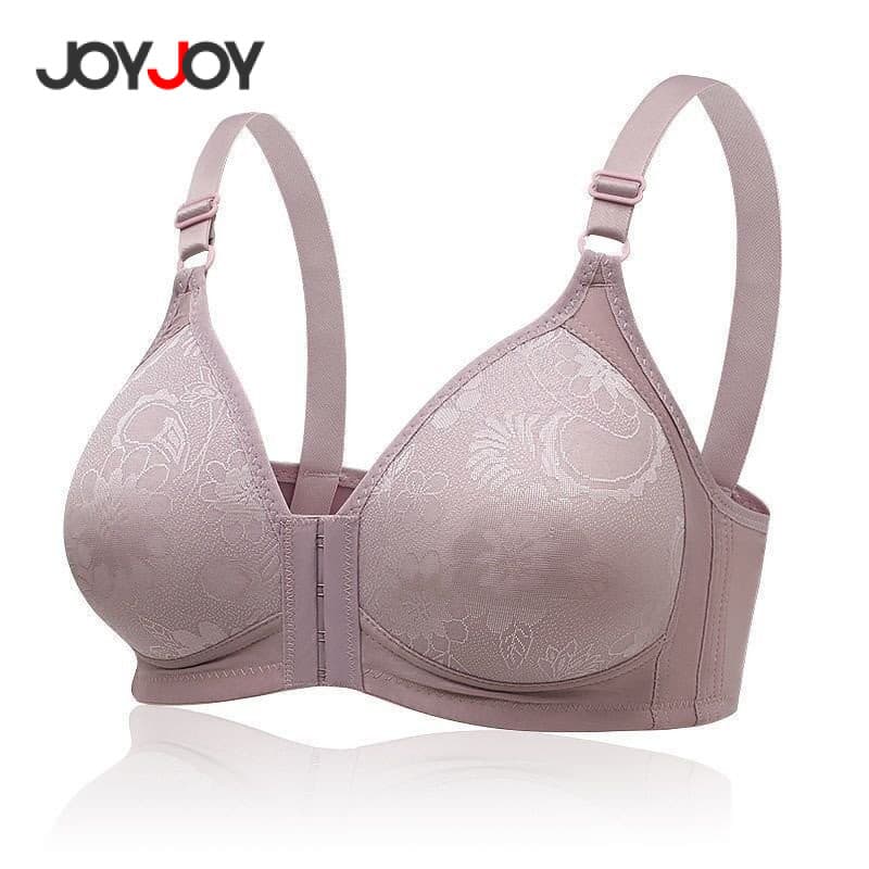Joyjoy Sutiã push-up com botão frontal, sem costura, copo fino para mulheres YXQU