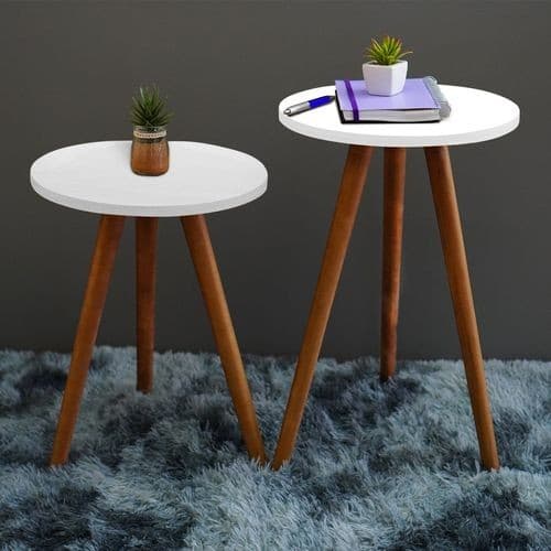 Conjunto de Mesinhas de Canto Lateral Para Sala Decorativa