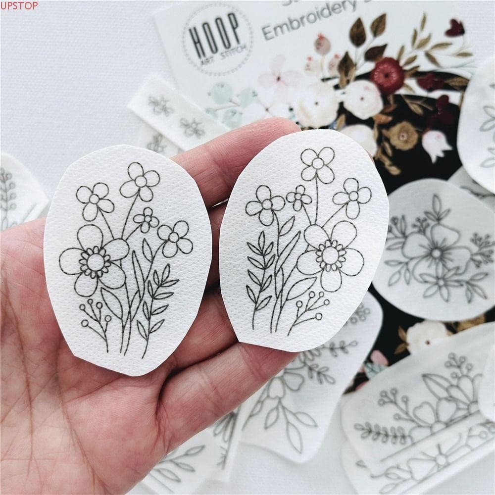 Papel De Bordado De Costura UPSTOP , Flores DIY E Padrão Oceano Solúvel Em Água Colorido