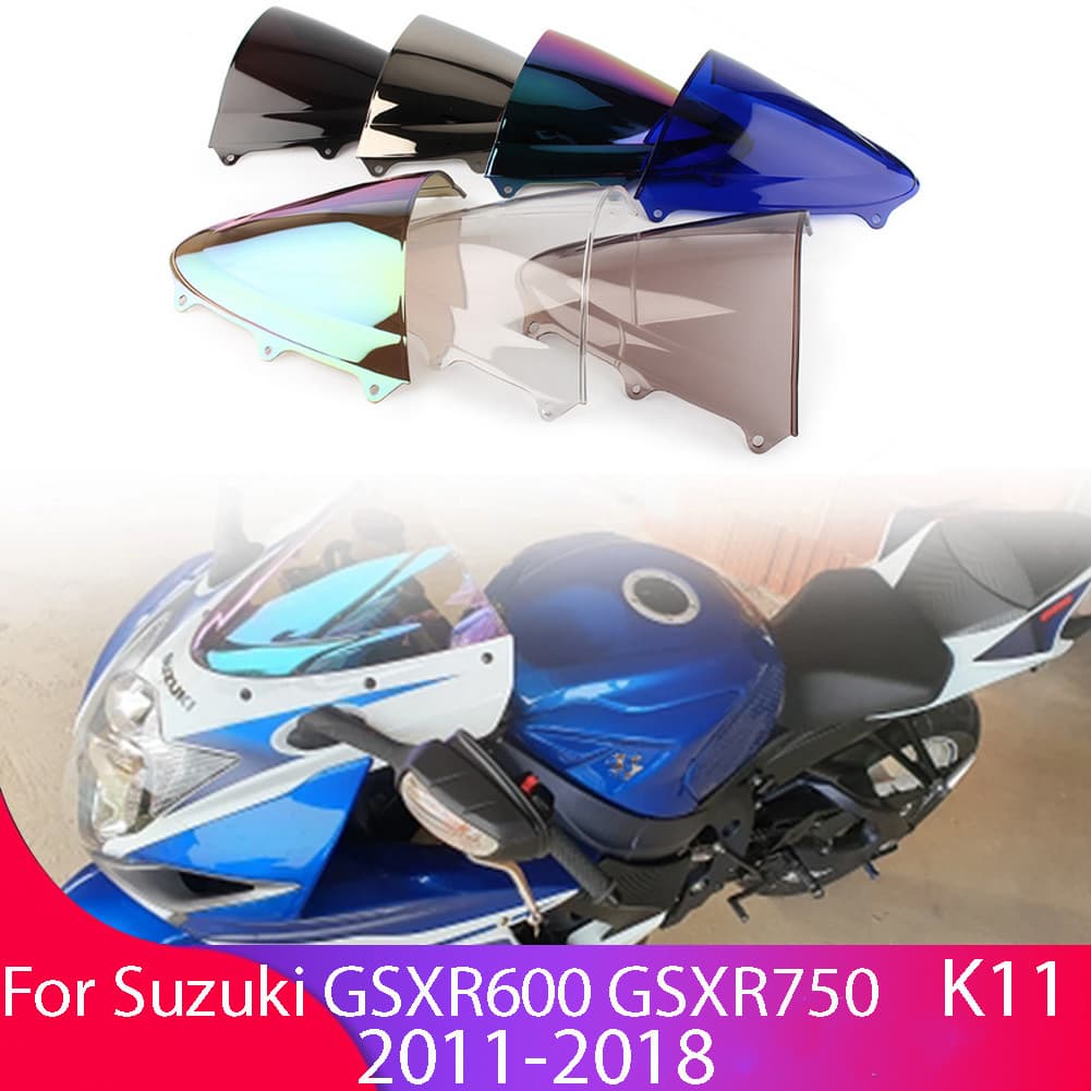 Pára-Brisa Para Suzuki GSX-R GSXR 600 750 GSXR600 2011-2018 K11 Bolha Dupla Brisas Acessórios Da Motocicleta Carenagem D