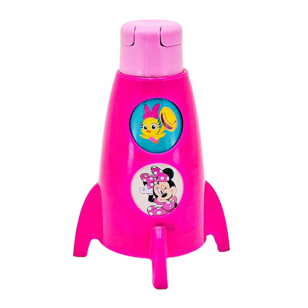 Garrafa Foguete  Minnie Rosa 320 ml Garrafinha para Criança