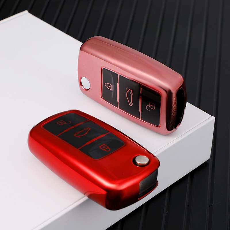 Capa Para Chave De Carro , VW Volkswagen Polo Golf Passat Beetle Caddy T5 Up Eos Tiguan Jetta Skoda Octavia A5 , Bolsa P