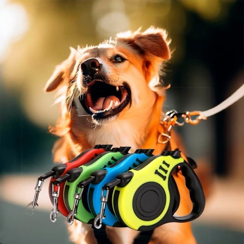 Coleira Guia Retrátil para Cachorro 3m 5m com Trava Automática Guia Passeio Resistente para Cães Pequeno Médio Grande