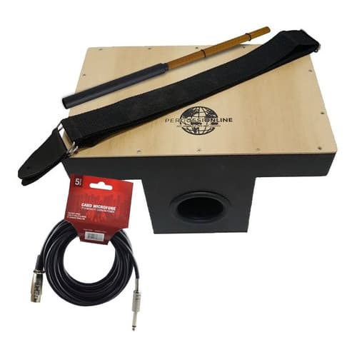 Cajon De Colo Eletroacústico + Correia + Vassourinha + Cabo