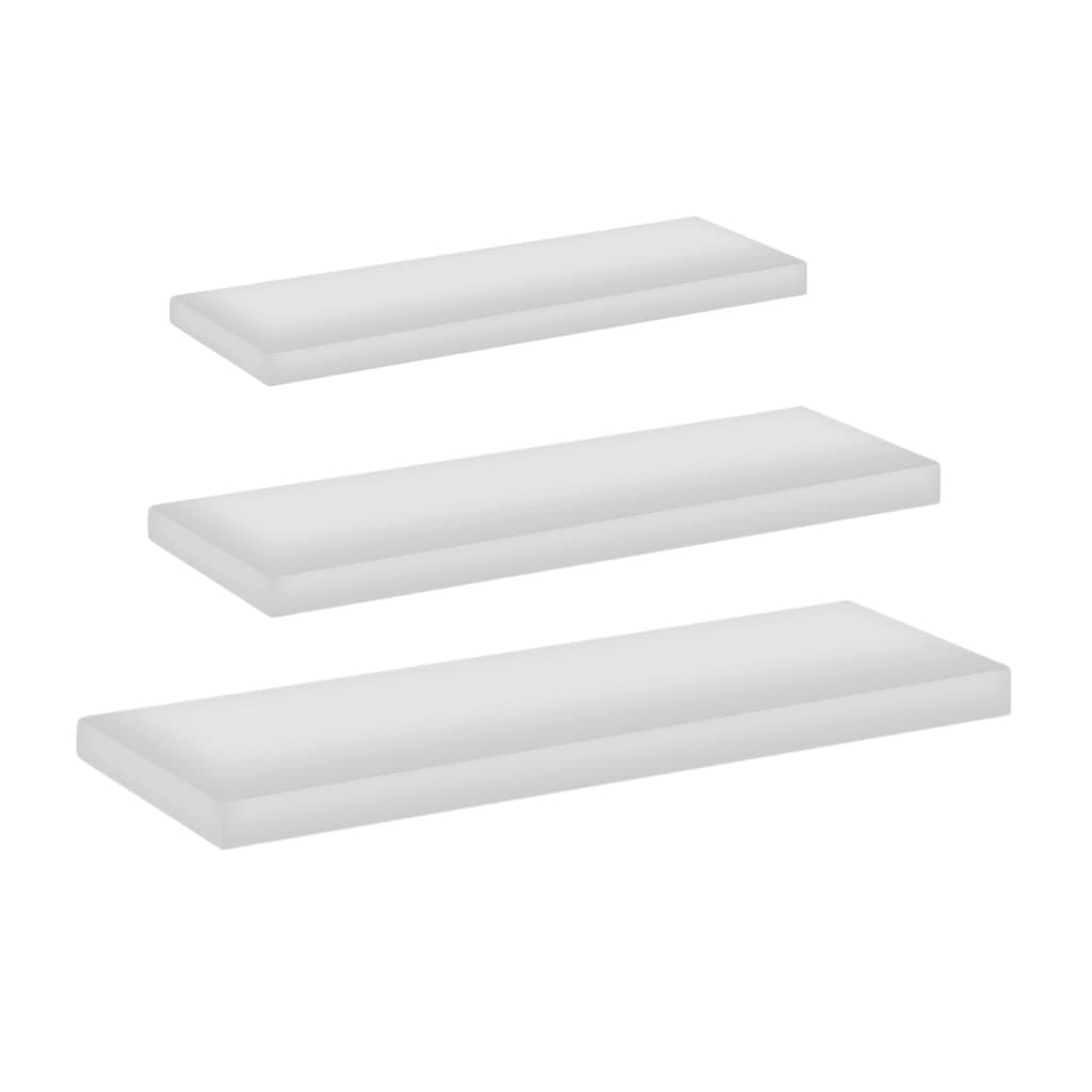 Conjunto 3 Prateleiras de Parede MDF 10cm Largura Comprimentos Variados