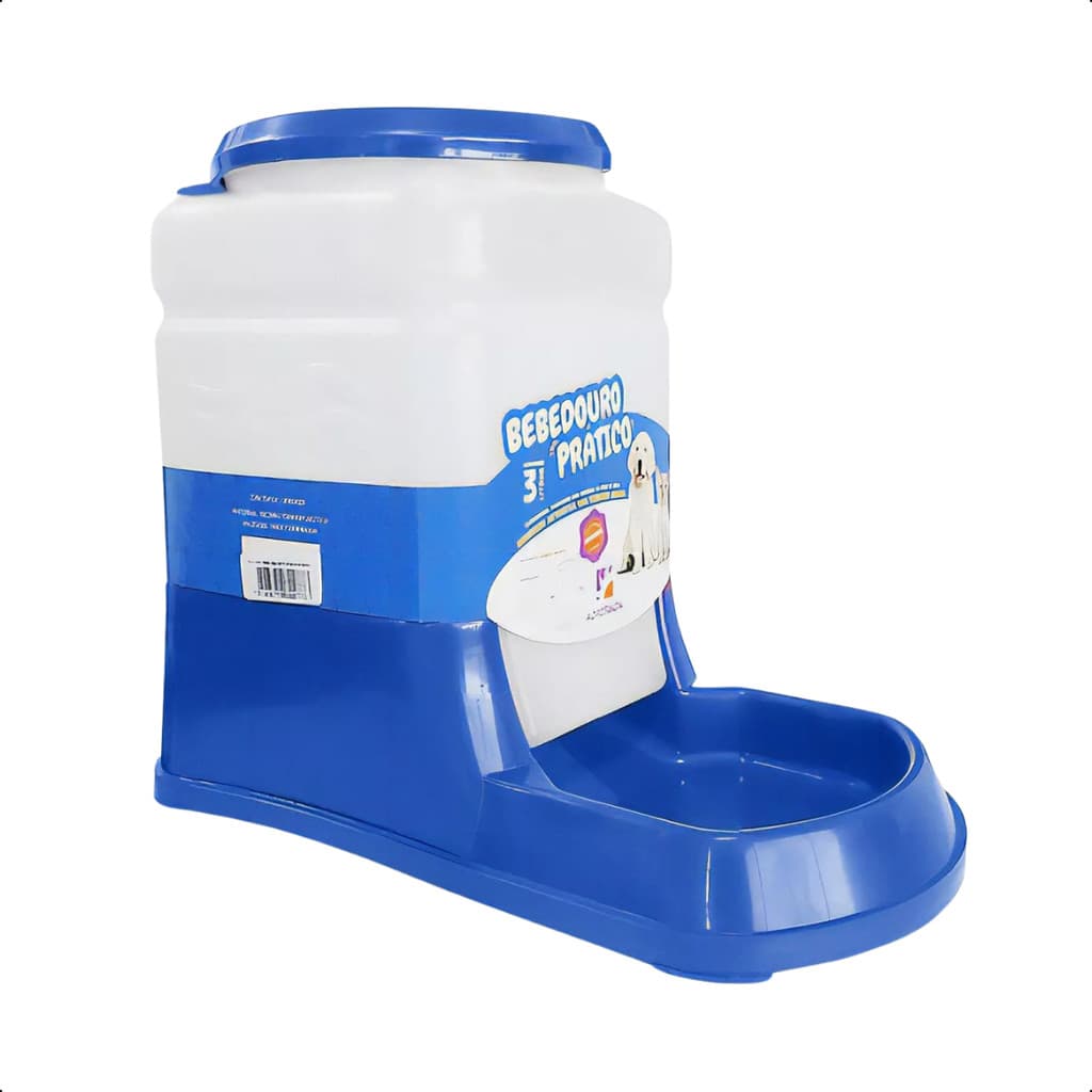 Bebedouro Automático 3L Para Cães E Gatos Prático - Cor Azul