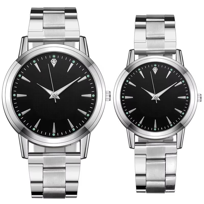 Par de Relógios Quartzo em aço inoxidável Relógio de pulso, Luxo, Negócios, Casual, Moda, Casal