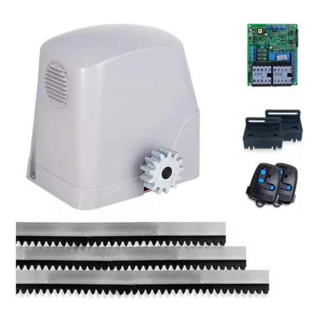 Kit Motor Deslizante Industrial Dz Max 3/4 Peccinin Nice 220v com 4,5m Cremalheiras 2 Controles Imãs