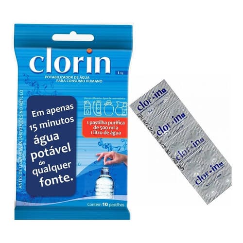 Kit 10 Pastilhas Purificadora de Água Potável Clorin 1 com NF