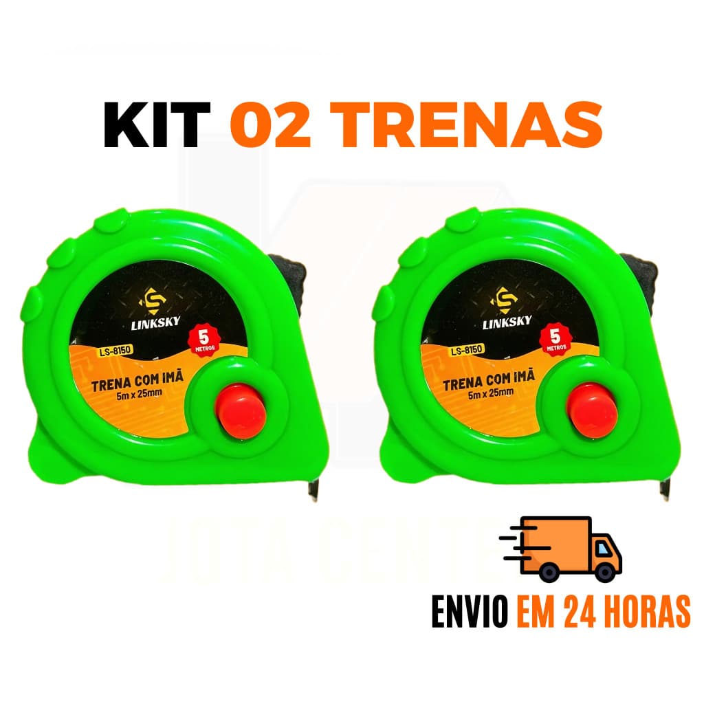 Kit Trena Métrica 5 Metros Profissional Com Trava Fita de Aço