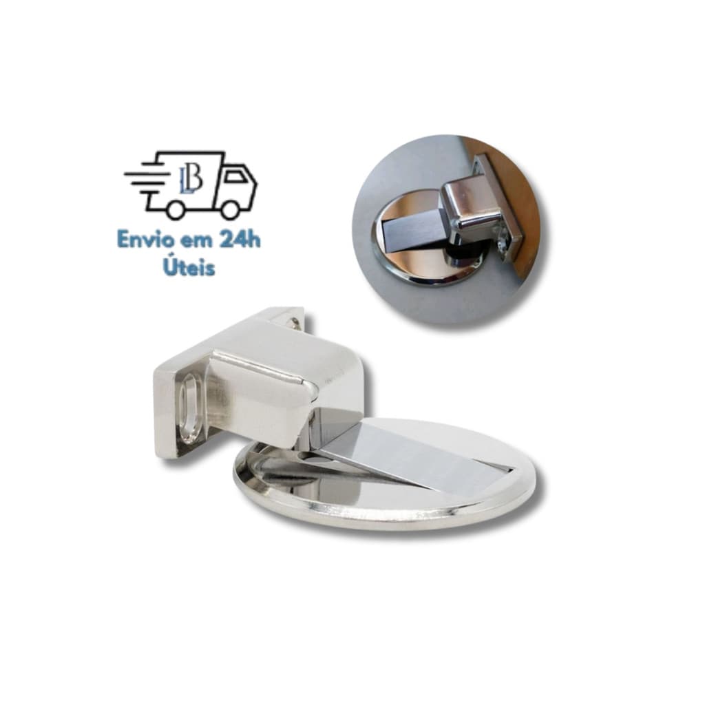 Kit Prendedores Magnéticos Slim Cromados para Trava de Porta