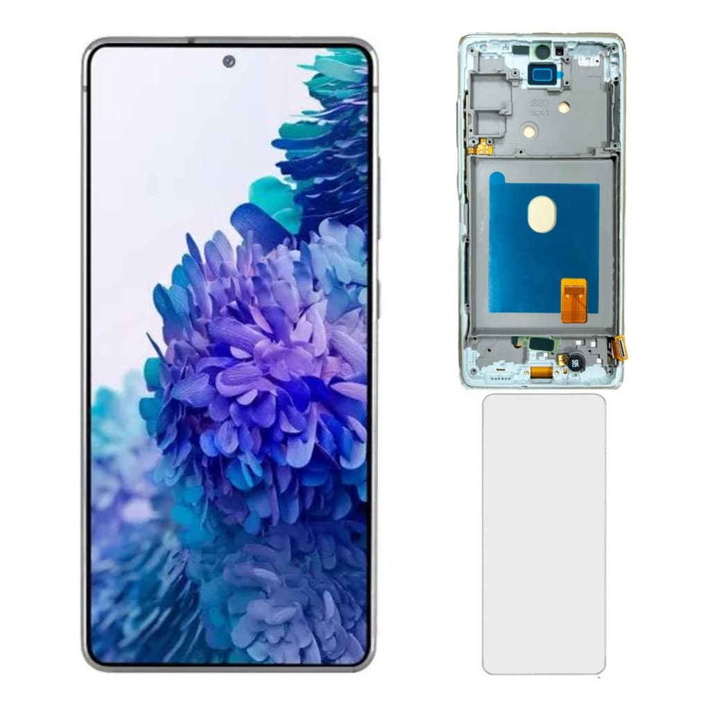 Tela Compativel Display Oled Compatível S20 Fe G780 Biometria Aro + PELICULA + COLA 15ML AQUICELLBSB